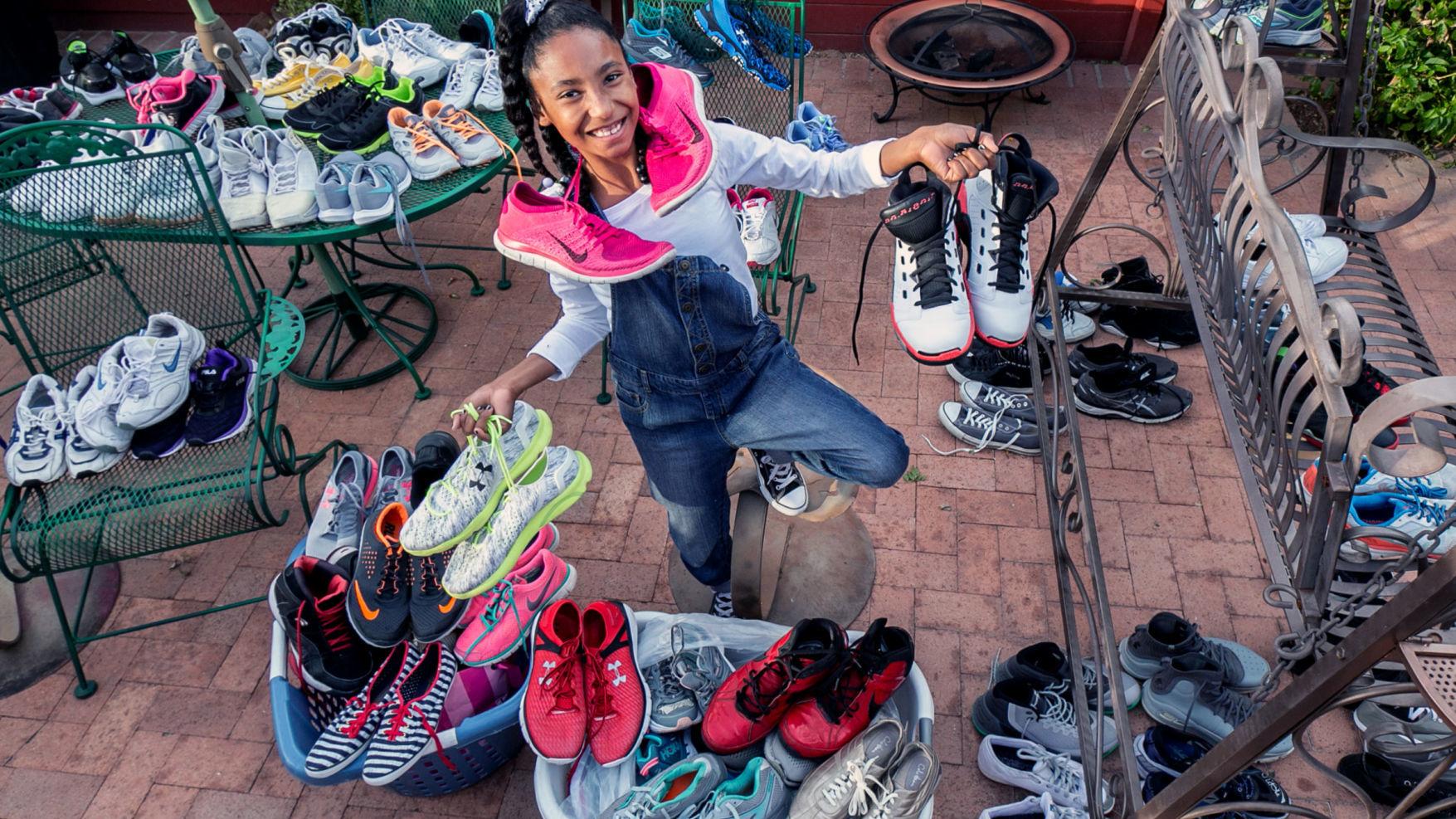 This 9-year-old Tucson girl collects 200 shoes for people in need